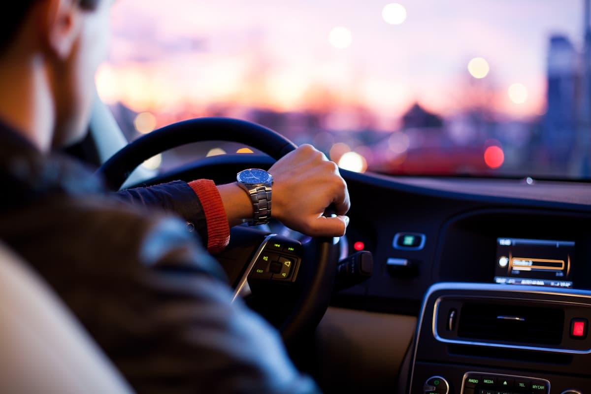 Woman driving a car